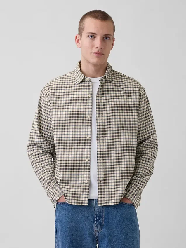 Camicia Oxford dal taglio rilassato e orlo dritto