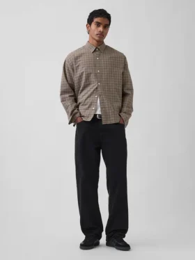 Camicia Oxford dal taglio rilassato e orlo dritto