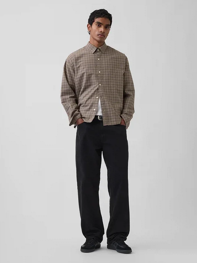 Camicia Oxford dal taglio rilassato e orlo dritto