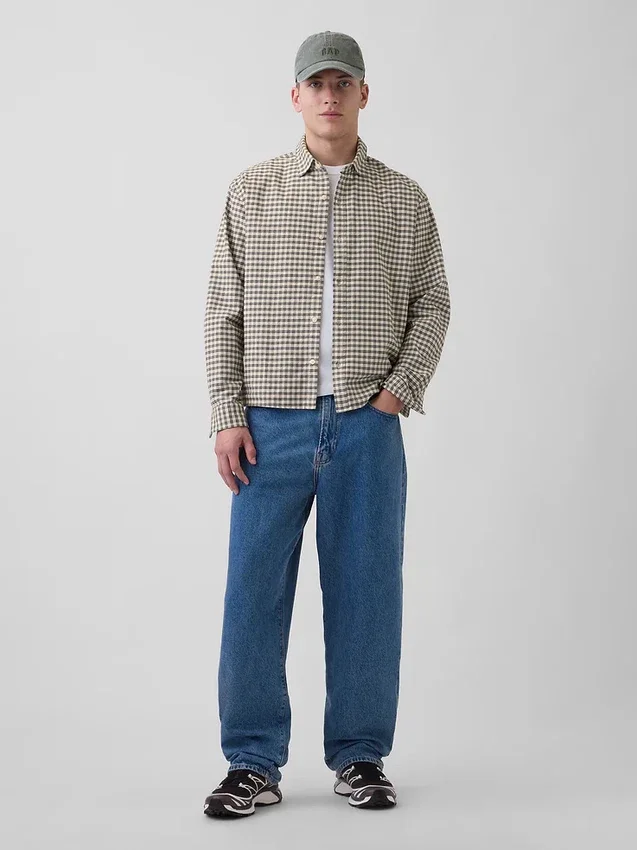 Camicia Oxford dal taglio rilassato e orlo dritto