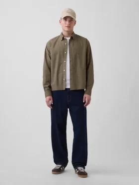 Camicia Oxford dal taglio rilassato e orlo dritto