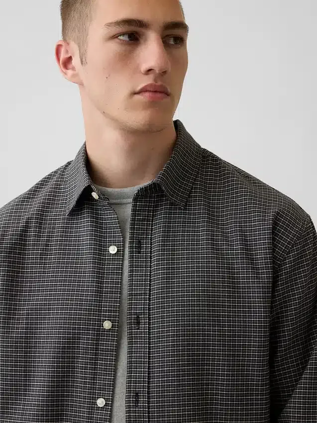 Camicia Oxford dal taglio rilassato e orlo dritto