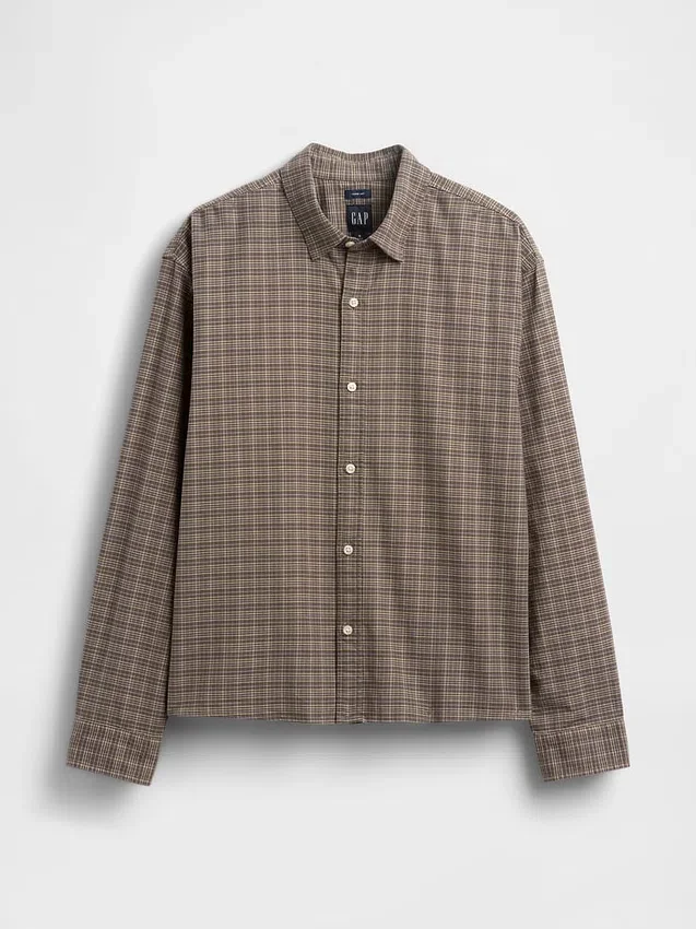 Camicia Oxford dal taglio rilassato e orlo dritto