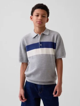 Camicia polo a righe dal taglio comodo per bambini