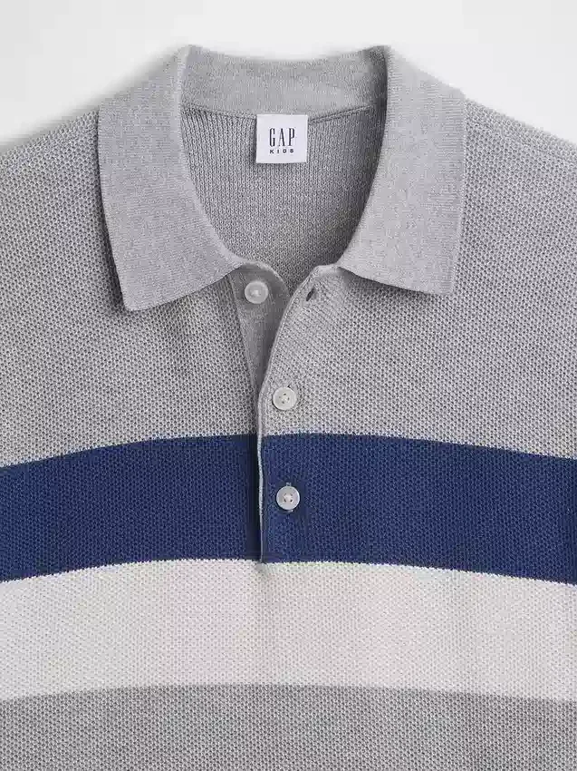 Camicia polo a righe dal taglio comodo per bambini