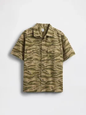 Camicia utility da bambino in tessuto ripstop