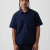 Camicia utility dalla linea morbida con orlo dritto