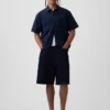 Camicia utility dalla linea morbida con orlo dritto