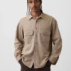Camicia utility in denim ultra morbido dal taglio rilassato