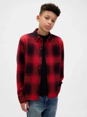 Camicie a quadri in jersey di cotone a maglia per bambini