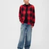 Camicie a quadri in jersey di cotone a maglia per bambini