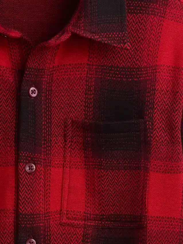 Camicie a quadri in jersey di cotone a maglia per bambini