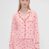 Camicie da pigiama in flanella con cuori GAP × Summer Fridays, vestibilità comoda