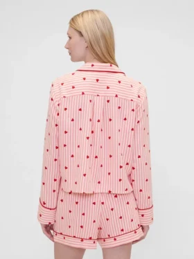 Camicie da pigiama in flanella con cuori GAP × Summer Fridays, vestibilità comoda