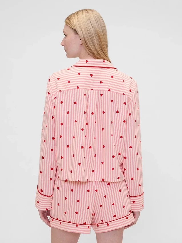 Camicie da pigiama in flanella con cuori GAP × Summer Fridays, vestibilità comoda