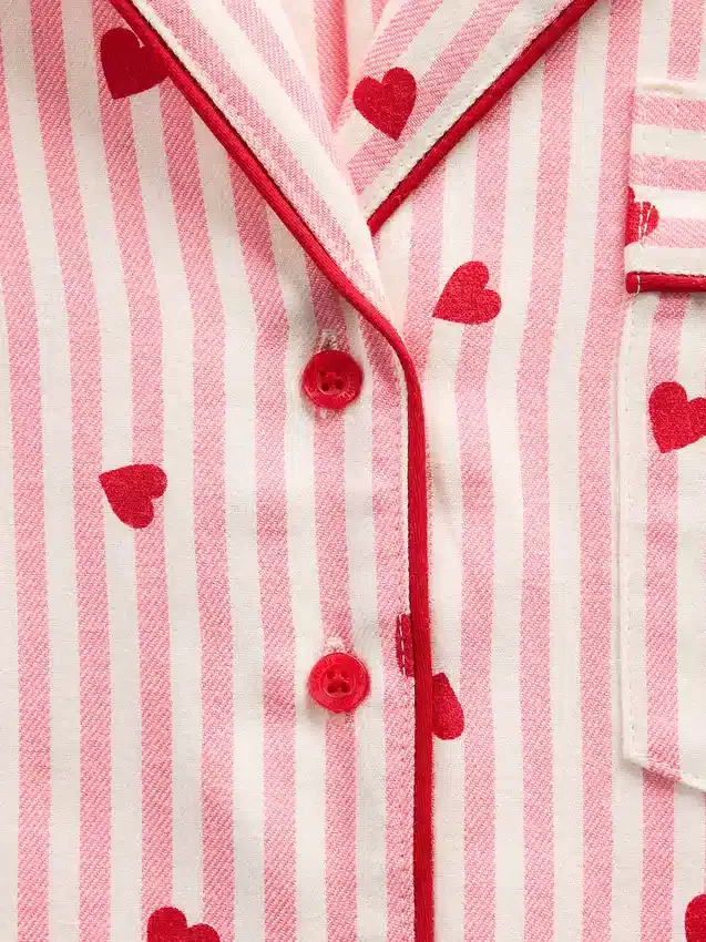 Camicie da pigiama in flanella con cuori GAP × Summer Fridays, vestibilità comoda