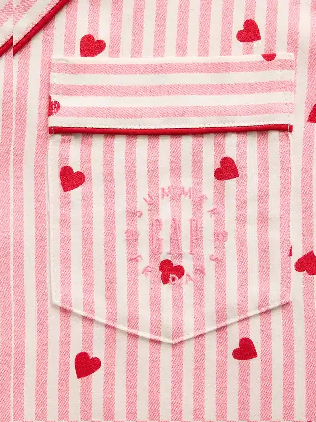 Camicie da pigiama in flanella con cuori GAP × Summer Fridays, vestibilità comoda