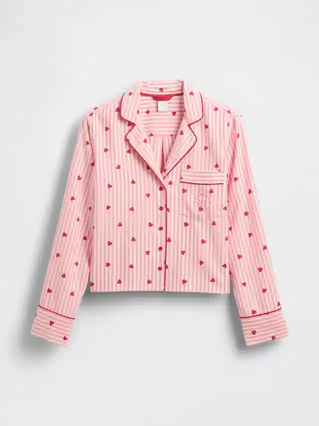 Camicie da pigiama in flanella con cuori GAP × Summer Fridays, vestibilità comoda