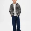 Camicie in flanella con cappuccio in cotone biologico per bambini