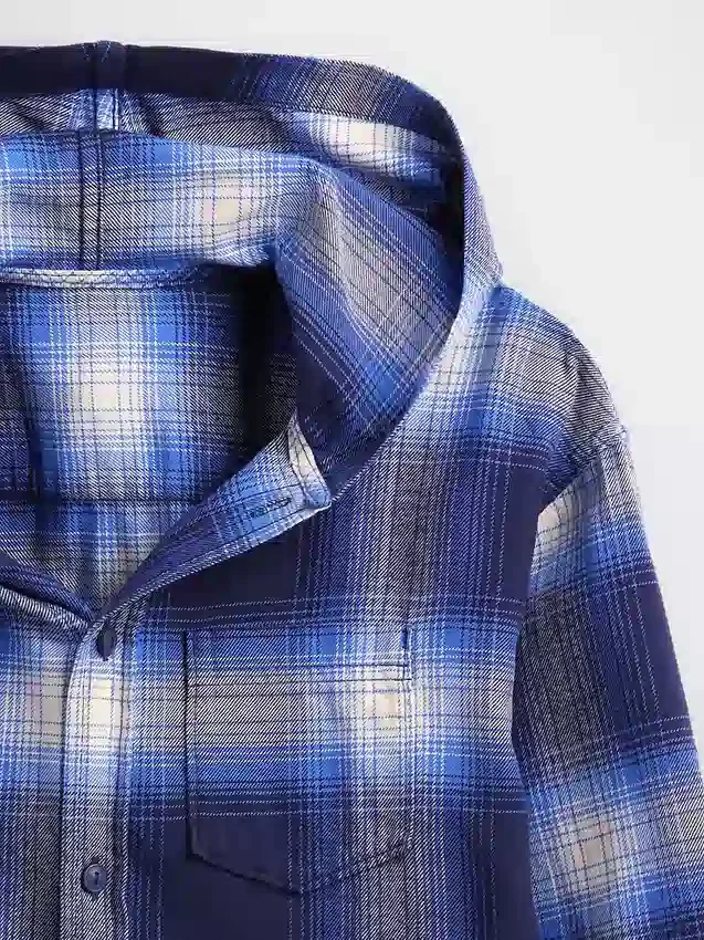 Camicie in flanella con cappuccio in cotone biologico per bambini