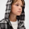 Camicie in flanella con cappuccio in cotone biologico per bambini
