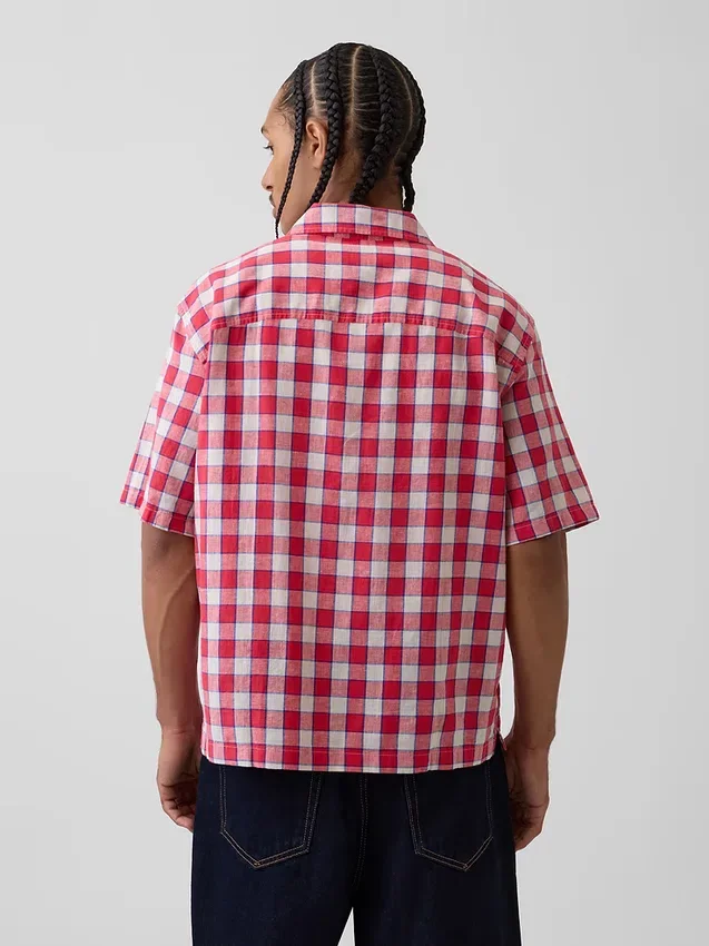 Camicie in misto lino e cotone dalla vestibilità comoda con orlo dritto