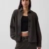 Camicie oversize in felpa francese pesante con chiusura a bottoni