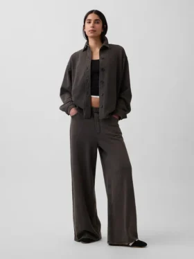 Camicie oversize in felpa francese pesante con chiusura a bottoni