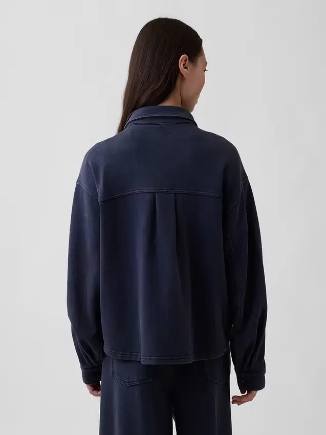 Camicie oversize in felpa francese pesante con chiusura a bottoni