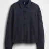 Camicie oversize in felpa francese pesante con chiusura a bottoni