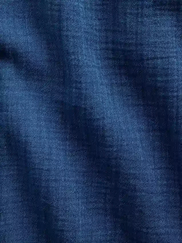 Camicie oversize senza colletto in denim di garza di cotone