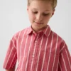 Camicie per bambini in popeline di cotone biologico a righe dal taglio comodo