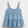 Canotta a balze in denim per bambini