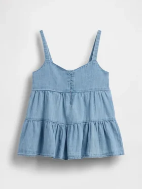 Canotta a balze in denim per bambini