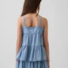 Canotta a balze in denim per bambini
