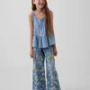Canotta a balze in denim per bambini