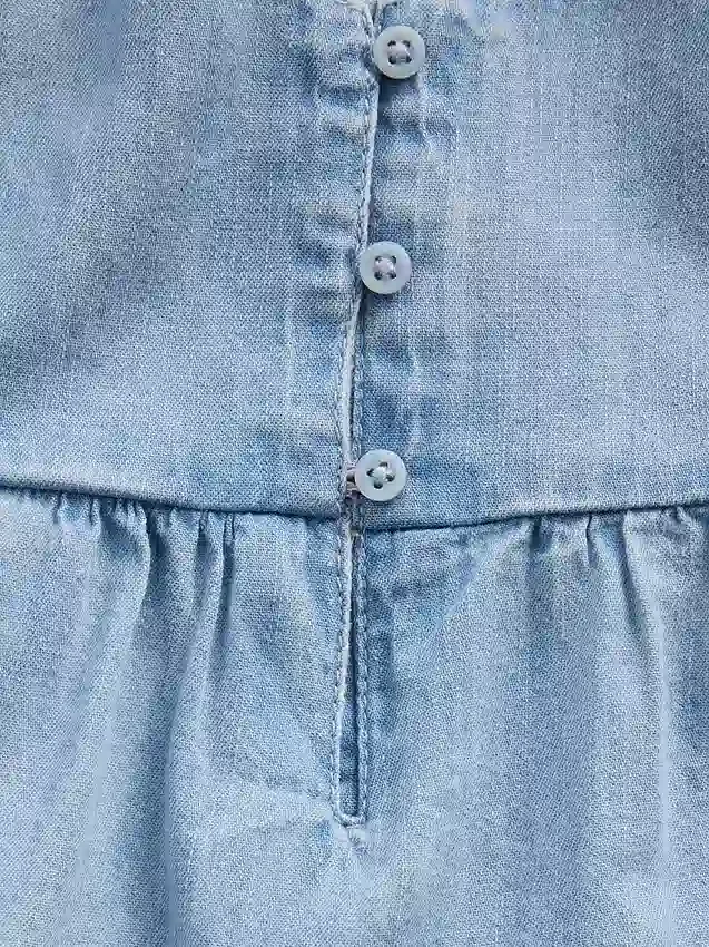Canotta a balze in denim per bambini