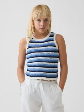 Canotta a righe all’uncinetto per bambini