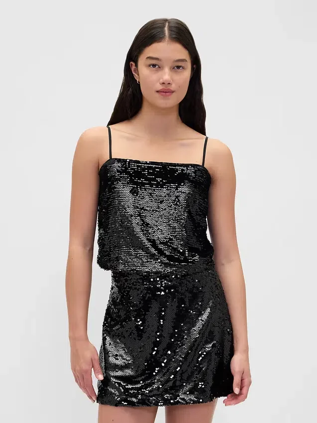Canotta con paillettes
