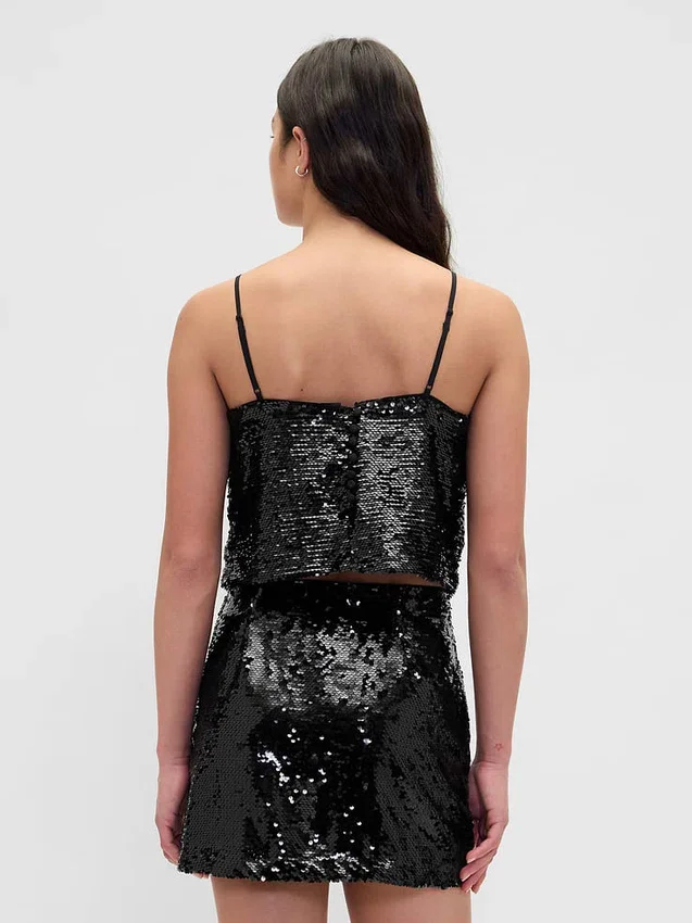 Canotta con paillettes