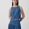 Canotta corta in denim