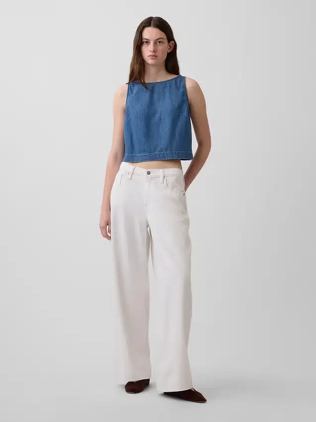 Canotta corta in denim