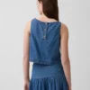 Canotta corta in denim
