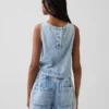 Canotta corta in denim