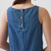 Canotta corta in denim