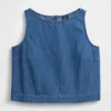 Canotta corta in denim