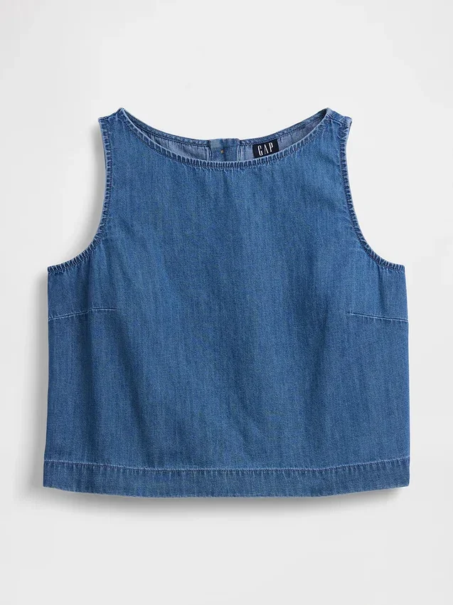 Canotta corta in denim
