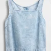 Canotta corta in denim