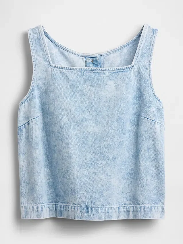 Canotta corta in denim