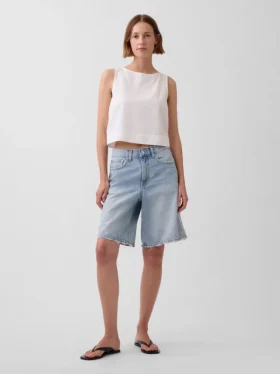 Canotta corta in misto lino